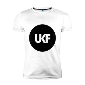 Мужская футболка премиум с принтом UKF Music в Кировске, 92% хлопок, 8% лайкра | приталенный силуэт, круглый вырез ворота, длина до линии бедра, короткий рукав | Тематика изображения на принте: music | round | ukf | круг