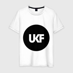 Мужская футболка хлопок с принтом UKF Music в Кировске, 100% хлопок | прямой крой, круглый вырез горловины, длина до линии бедер, слегка спущенное плечо. | Тематика изображения на принте: music | round | ukf | круг