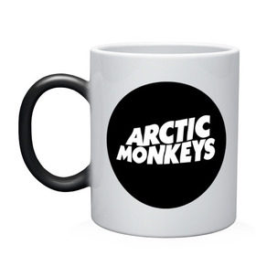 Кружка хамелеон с принтом Arctic Monkeys Round в Кировске, керамика | меняет цвет при нагревании, емкость 330 мл | arctic | monkeys | round | круг