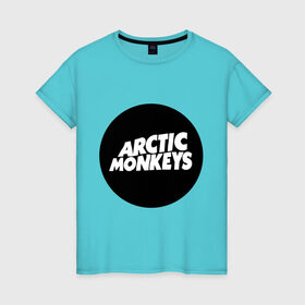 Женская футболка хлопок с принтом Arctic Monkeys Round в Кировске, 100% хлопок | прямой крой, круглый вырез горловины, длина до линии бедер, слегка спущенное плечо | arctic | monkeys | round | круг