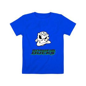 Детская футболка хлопок с принтом HC Anaheim Ducks Art в Кировске, 100% хлопок | круглый вырез горловины, полуприлегающий силуэт, длина до линии бедер | Тематика изображения на принте: anaheim | club | ducks | hockey | клуб | хоккей