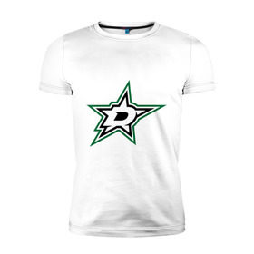 Мужская футболка премиум с принтом HC Dallas Stars в Кировске, 92% хлопок, 8% лайкра | приталенный силуэт, круглый вырез ворота, длина до линии бедра, короткий рукав | club | dallas | hockey | stars | клуб | хоккей