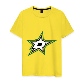 Мужская футболка хлопок с принтом HC Dallas Stars в Кировске, 100% хлопок | прямой крой, круглый вырез горловины, длина до линии бедер, слегка спущенное плечо. | Тематика изображения на принте: club | dallas | hockey | stars | клуб | хоккей