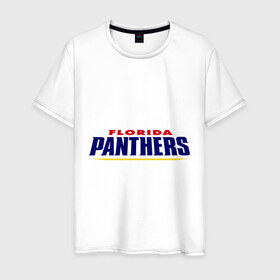 Мужская футболка хлопок с принтом HC Florida Panthers Sign в Кировске, 100% хлопок | прямой крой, круглый вырез горловины, длина до линии бедер, слегка спущенное плечо. | Тематика изображения на принте: club | florida | hockey | panthers | клуб | хоккей