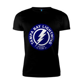 Мужская футболка премиум с принтом HC Tampa Bay Lightning в Кировске, 92% хлопок, 8% лайкра | приталенный силуэт, круглый вырез ворота, длина до линии бедра, короткий рукав | bay | club | hockey | lightning | tampa | клуб | хоккей