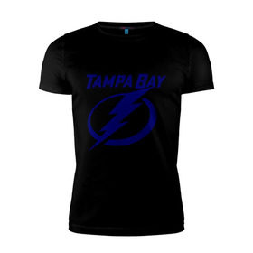 Мужская футболка премиум с принтом HC Tampa Bay в Кировске, 92% хлопок, 8% лайкра | приталенный силуэт, круглый вырез ворота, длина до линии бедра, короткий рукав | Тематика изображения на принте: bay | club | hockey | tampa | клуб | хоккей