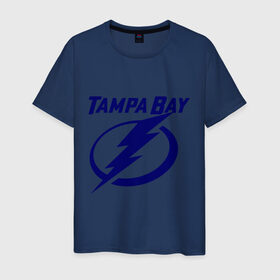 Мужская футболка хлопок с принтом HC Tampa Bay в Кировске, 100% хлопок | прямой крой, круглый вырез горловины, длина до линии бедер, слегка спущенное плечо. | Тематика изображения на принте: bay | club | hockey | tampa | клуб | хоккей