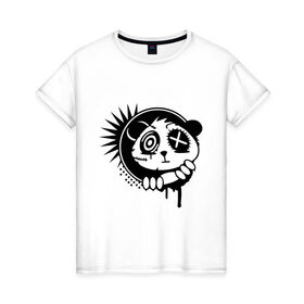 Женская футболка хлопок с принтом Медвежонок игрушка в Кировске, 100% хлопок | прямой крой, круглый вырез горловины, длина до линии бедер, слегка спущенное плечо | 