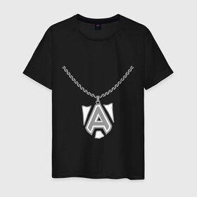 Мужская футболка хлопок с принтом Dota 2 Alliance медальон в Кировске, 100% хлопок | прямой крой, круглый вырез горловины, длина до линии бедер, слегка спущенное плечо. | alliance | dota | dota2 | альянс | дота | дота2 | логотип | цепь