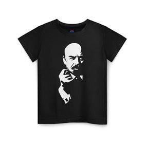 Детская футболка хлопок с принтом Ленин в Кировске, 100% хлопок | круглый вырез горловины, полуприлегающий силуэт, длина до линии бедер | большевик | дуля | ильич | коммунизм | ленин | ретро | ссср | фига | шиш