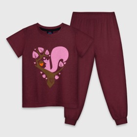 Детская пижама хлопок с принтом Белочка в Кировске, 100% хлопок |  брюки и футболка прямого кроя, без карманов, на брюках мягкая резинка на поясе и по низу штанин
 | белка | ветка | дерево | дуб | желудь | милый | сердце