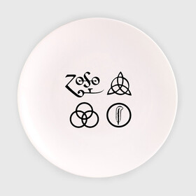 Тарелка 3D с принтом Led Zeppelin simbols в Кировске, фарфор | диаметр - 210 мм
диаметр для нанесения принта - 120 мм | led zeppelin