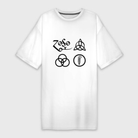 Платье-футболка хлопок с принтом Led Zeppelin simbols в Кировске,  |  | led zeppelin