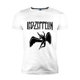 Мужская футболка премиум с принтом Led Zeppelin в Кировске, 92% хлопок, 8% лайкра | приталенный силуэт, круглый вырез ворота, длина до линии бедра, короткий рукав | Тематика изображения на принте: led zeppelin