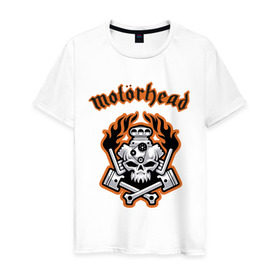 Мужская футболка хлопок с принтом Motorhead в Кировске, 100% хлопок | прямой крой, круглый вырез горловины, длина до линии бедер, слегка спущенное плечо. | Тематика изображения на принте: motorhead