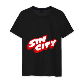 Мужская футболка хлопок с принтом Sin City в Кировске, 100% хлопок | прямой крой, круглый вырез горловины, длина до линии бедер, слегка спущенное плечо. | city | sin | sin city | город грехов | грех