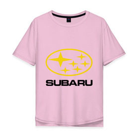 Мужская футболка хлопок Oversize с принтом Subaru Logo в Кировске, 100% хлопок | свободный крой, круглый ворот, “спинка” длиннее передней части | logo | subaru | автомобиль | логотип | марка | субару