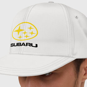Кепка снепбек с прямым козырьком с принтом Subaru Logo в Кировске, хлопок 100% |  | logo | subaru | автомобиль | логотип | марка | субару