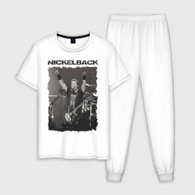 Мужская пижама хлопок с принтом Nickelback в Кировске, 100% хлопок | брюки и футболка прямого кроя, без карманов, на брюках мягкая резинка на поясе и по низу штанин
 | nickelback | альтернативный | рок | хард