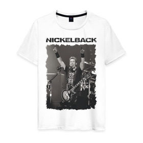 Мужская футболка хлопок с принтом Nickelback в Кировске, 100% хлопок | прямой крой, круглый вырез горловины, длина до линии бедер, слегка спущенное плечо. | nickelback | альтернативный | рок | хард