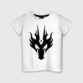 Детская футболка хлопок с принтом Маска дракона в Кировске, 100% хлопок | круглый вырез горловины, полуприлегающий силуэт, длина до линии бедер | голова | дракон | маска | схематичный | тату