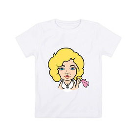 Детская футболка хлопок с принтом Мерлин Монро faceq в Кировске, 100% хлопок | круглый вырез горловины, полуприлегающий силуэт, длина до линии бедер | faceq | знаменитость | мерилин | мерлин монро