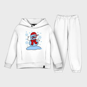 Детский костюм хлопок Oversize с принтом Забавный снеговик в Кировске,  |  | Тематика изображения на принте: забавный | милый | новый год | снег | снеговик | шапка