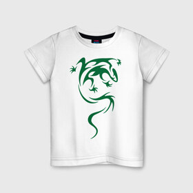 Детская футболка хлопок с принтом Ящерица узором в Кировске, 100% хлопок | круглый вырез горловины, полуприлегающий силуэт, длина до линии бедер | lizard | тату | узор | ящерица