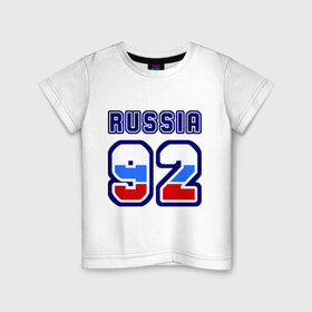 Детская футболка хлопок с принтом Russia - 92 (Севастополь) в Кировске, 100% хлопок | круглый вырез горловины, полуприлегающий силуэт, длина до линии бедер | 