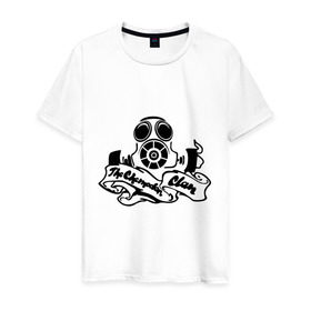 Мужская футболка хлопок с принтом The chemodan в Кировске, 100% хлопок | прямой крой, круглый вырез горловины, длина до линии бедер, слегка спущенное плечо. | rap | the chemodan | музыка | противогаз | рэп | чемодан