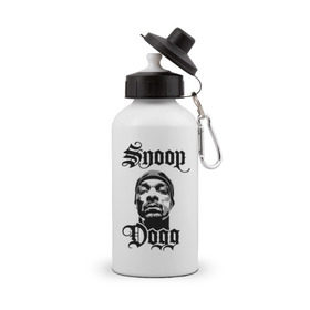 Бутылка спортивная с принтом Snoop Dogg в Кировске, металл | емкость — 500 мл, в комплекте две пластиковые крышки и карабин для крепления | Тематика изображения на принте: rap | snoop dogg | музыка | рэп | снуп дог