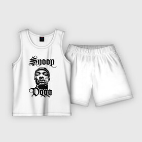 Детская пижама с шортами хлопок с принтом Snoop Dogg в Кировске,  |  | Тематика изображения на принте: rap | snoop dogg | музыка | рэп | снуп дог
