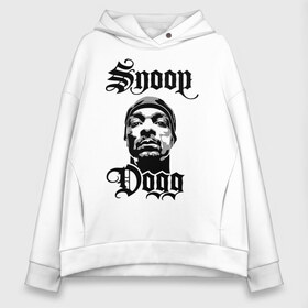 Женское худи Oversize хлопок с принтом Snoop Dogg в Кировске, френч-терри — 70% хлопок, 30% полиэстер. Мягкий теплый начес внутри —100% хлопок | боковые карманы, эластичные манжеты и нижняя кромка, капюшон на магнитной кнопке | rap | snoop dogg | музыка | рэп | снуп дог