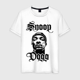 Мужская футболка хлопок с принтом Snoop Dogg в Кировске, 100% хлопок | прямой крой, круглый вырез горловины, длина до линии бедер, слегка спущенное плечо. | rap | snoop dogg | музыка | рэп | снуп дог