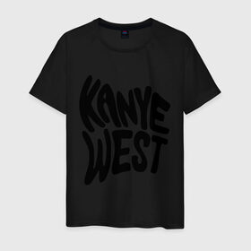 Мужская футболка хлопок с принтом kanye west в Кировске, 100% хлопок | прямой крой, круглый вырез горловины, длина до линии бедер, слегка спущенное плечо. | Тематика изображения на принте: kanye west | rap | кани вест | музыка | рэп