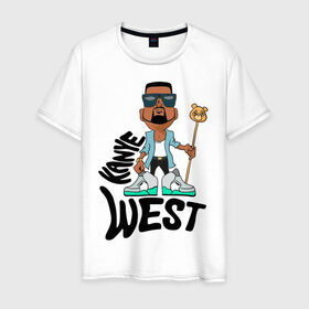 Мужская футболка хлопок с принтом kanye west в Кировске, 100% хлопок | прямой крой, круглый вырез горловины, длина до линии бедер, слегка спущенное плечо. | kanye west | rap | кани вест | музыка | рэп