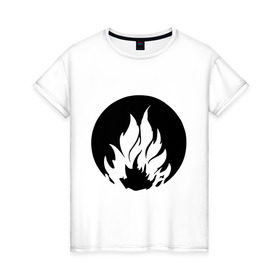 Женская футболка хлопок с принтом Дивергент - Бесстрашие в Кировске, 100% хлопок | прямой крой, круглый вырез горловины, длина до линии бедер, слегка спущенное плечо | бесстрашие | дивергент | огонь | символ