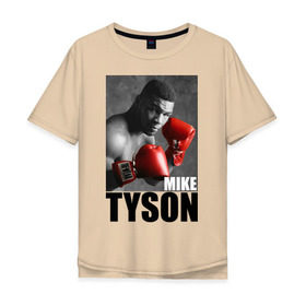 Мужская футболка хлопок Oversize с принтом Mike Tyson в Кировске, 100% хлопок | свободный крой, круглый ворот, “спинка” длиннее передней части | майк тайсон