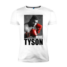 Мужская футболка премиум с принтом Mike Tyson в Кировске, 92% хлопок, 8% лайкра | приталенный силуэт, круглый вырез ворота, длина до линии бедра, короткий рукав | Тематика изображения на принте: майк тайсон