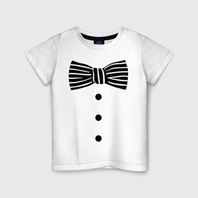 Детская футболка хлопок с принтом Галстук бабочка в полоску 2 в Кировске, 100% хлопок | круглый вырез горловины, полуприлегающий силуэт, длина до линии бедер | бабочка