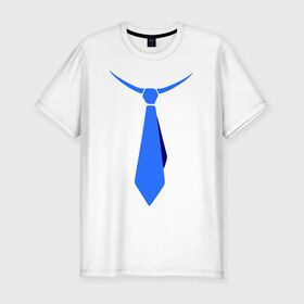 Мужская футболка премиум с принтом Галстук в Кировске, 92% хлопок, 8% лайкра | приталенный силуэт, круглый вырез ворота, длина до линии бедра, короткий рукав | 