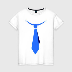 Женская футболка хлопок с принтом Галстук в Кировске, 100% хлопок | прямой крой, круглый вырез горловины, длина до линии бедер, слегка спущенное плечо | 