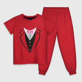 Детская пижама хлопок с принтом Смокинг в Кировске, 100% хлопок |  брюки и футболка прямого кроя, без карманов, на брюках мягкая резинка на поясе и по низу штанин
 | смокинг