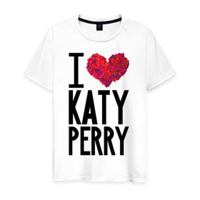 Мужская футболка хлопок с принтом I love Katy Perry в Кировске, 100% хлопок | прямой крой, круглый вырез горловины, длина до линии бедер, слегка спущенное плечо. | katy perry | pop | знаменитости | корона | кэти перри | музыка | певица