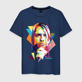 Мужская футболка хлопок с принтом Kurt Cobain в Кировске, 100% хлопок | прямой крой, круглый вырез горловины, длина до линии бедер, слегка спущенное плечо. | kurt cobain | nirvana | pock | wpap | знаменитости | курт кобейн | нирвана | рок