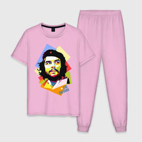 Мужская пижама хлопок с принтом Che Guevara в Кировске, 100% хлопок | брюки и футболка прямого кроя, без карманов, на брюках мягкая резинка на поясе и по низу штанин
 | че гевара