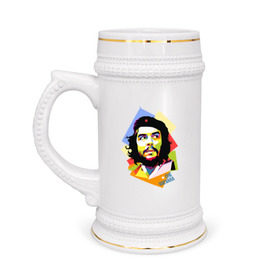 Кружка пивная с принтом Che Guevara в Кировске,  керамика (Материал выдерживает высокую температуру, стоит избегать резкого перепада температур) |  объем 630 мл | че гевара