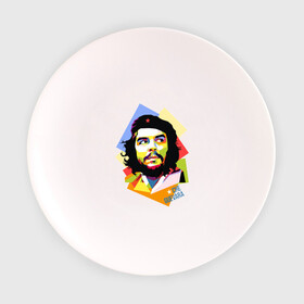 Тарелка с принтом Che Guevara в Кировске, фарфор | диаметр - 210 мм
диаметр для нанесения принта - 120 мм | Тематика изображения на принте: че гевара