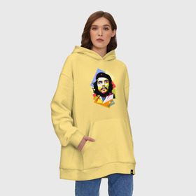 Худи SuperOversize хлопок с принтом Che Guevara в Кировске, 70% хлопок, 30% полиэстер, мягкий начес внутри | карман-кенгуру, эластичная резинка на манжетах и по нижней кромке, двухслойный капюшон
 | че гевара