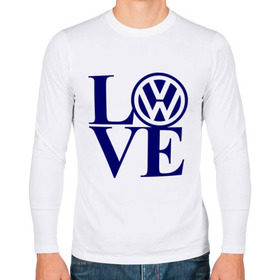 Мужской лонгслив хлопок с принтом Volkswagen love в Кировске, 100% хлопок |  | love | volkswagen | любовь | фольксваген